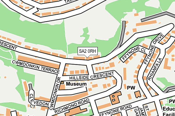 SA2 0RH map - OS OpenMap – Local (Ordnance Survey)