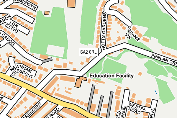 SA2 0RL map - OS OpenMap – Local (Ordnance Survey)