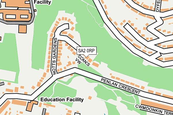 SA2 0RP map - OS OpenMap – Local (Ordnance Survey)