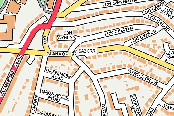 SA2 0RR map - OS OpenMap – Local (Ordnance Survey)