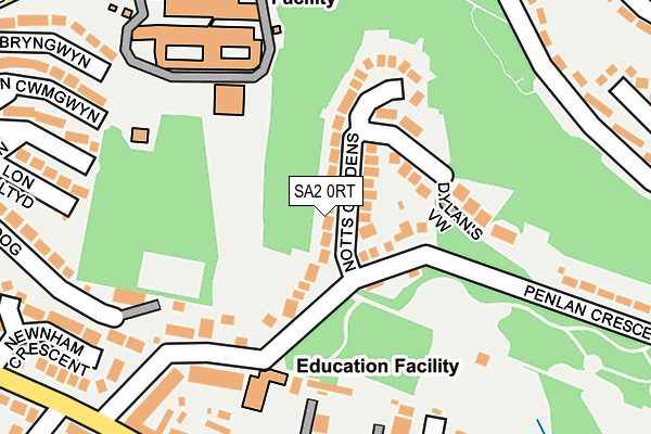 SA2 0RT map - OS OpenMap – Local (Ordnance Survey)