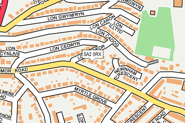 SA2 0RX map - OS OpenMap – Local (Ordnance Survey)