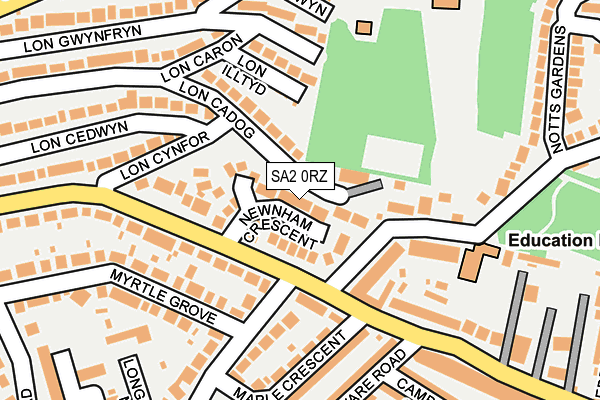 SA2 0RZ map - OS OpenMap – Local (Ordnance Survey)