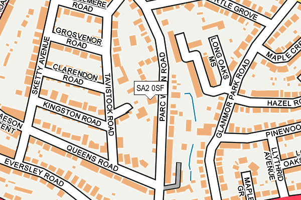 SA2 0SF map - OS OpenMap – Local (Ordnance Survey)