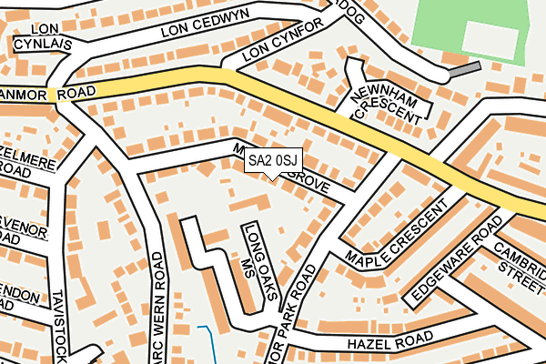 SA2 0SJ map - OS OpenMap – Local (Ordnance Survey)