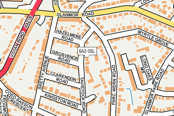 SA2 0SL map - OS OpenMap – Local (Ordnance Survey)