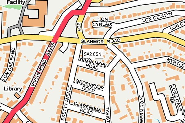 SA2 0SN map - OS OpenMap – Local (Ordnance Survey)