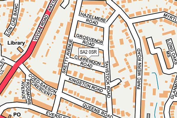 SA2 0SR map - OS OpenMap – Local (Ordnance Survey)