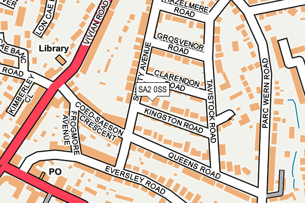 SA2 0SS map - OS OpenMap – Local (Ordnance Survey)