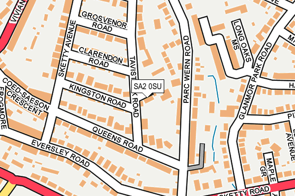 SA2 0SU map - OS OpenMap – Local (Ordnance Survey)