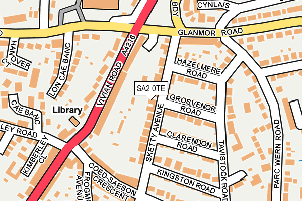 SA2 0TE map - OS OpenMap – Local (Ordnance Survey)