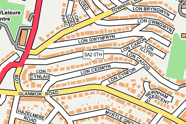SA2 0TH map - OS OpenMap – Local (Ordnance Survey)