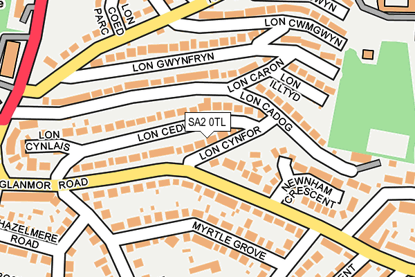SA2 0TL map - OS OpenMap – Local (Ordnance Survey)