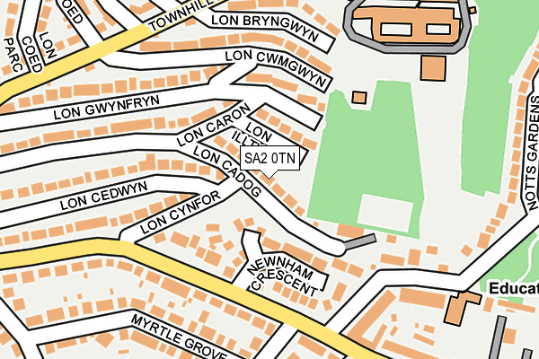 SA2 0TN map - OS OpenMap – Local (Ordnance Survey)