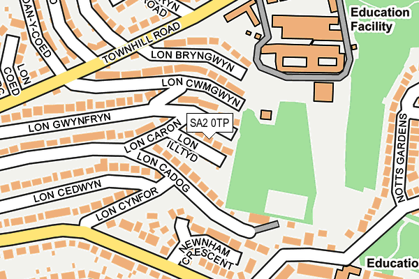 SA2 0TP map - OS OpenMap – Local (Ordnance Survey)