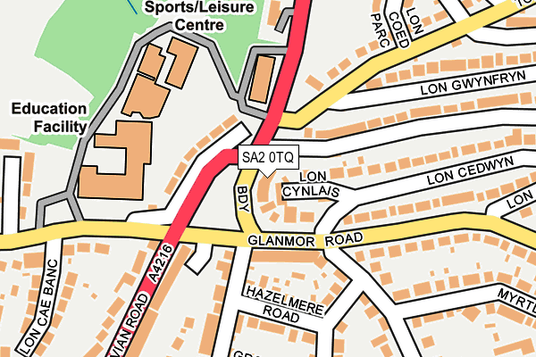SA2 0TQ map - OS OpenMap – Local (Ordnance Survey)
