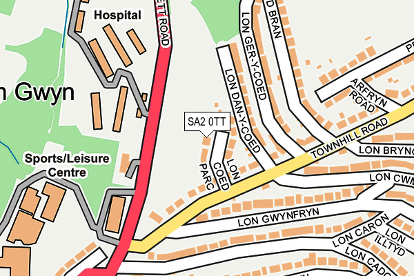 SA2 0TT map - OS OpenMap – Local (Ordnance Survey)