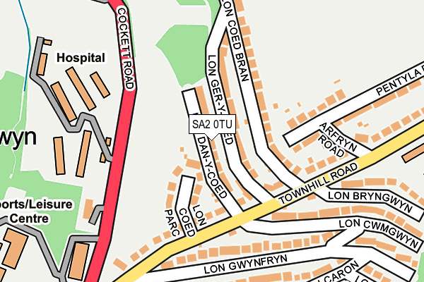 SA2 0TU map - OS OpenMap – Local (Ordnance Survey)