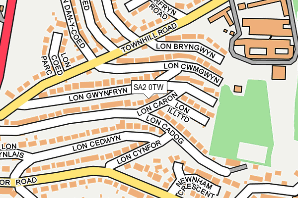 SA2 0TW map - OS OpenMap – Local (Ordnance Survey)