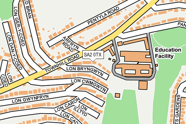 SA2 0TX map - OS OpenMap – Local (Ordnance Survey)