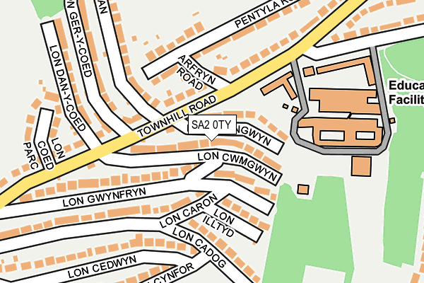 SA2 0TY map - OS OpenMap – Local (Ordnance Survey)