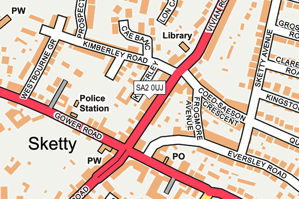 SA2 0UJ map - OS OpenMap – Local (Ordnance Survey)