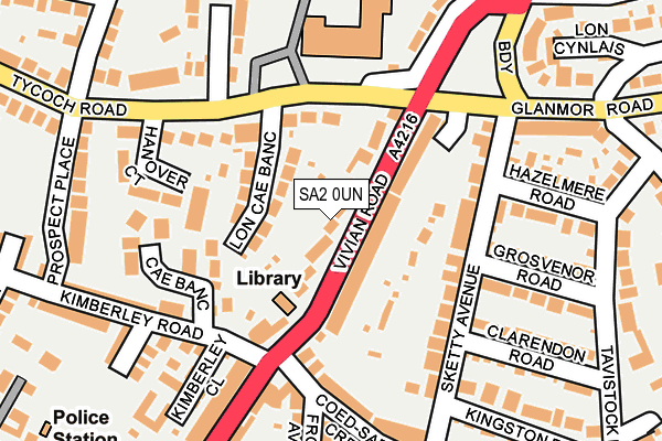 SA2 0UN map - OS OpenMap – Local (Ordnance Survey)