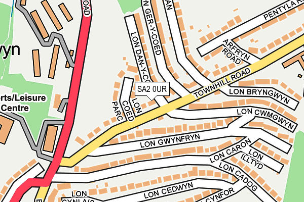 SA2 0UR map - OS OpenMap – Local (Ordnance Survey)