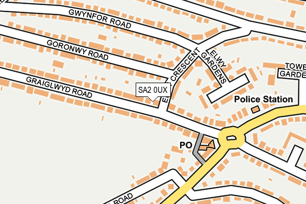 SA2 0UX map - OS OpenMap – Local (Ordnance Survey)