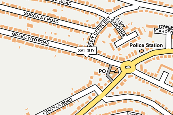 SA2 0UY map - OS OpenMap – Local (Ordnance Survey)