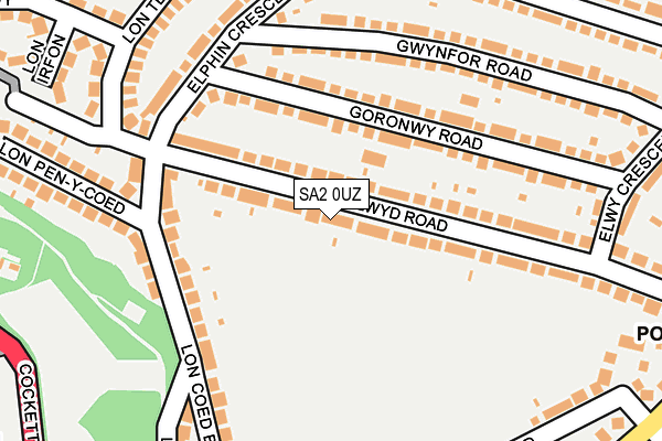 SA2 0UZ map - OS OpenMap – Local (Ordnance Survey)