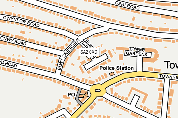 SA2 0XD map - OS OpenMap – Local (Ordnance Survey)