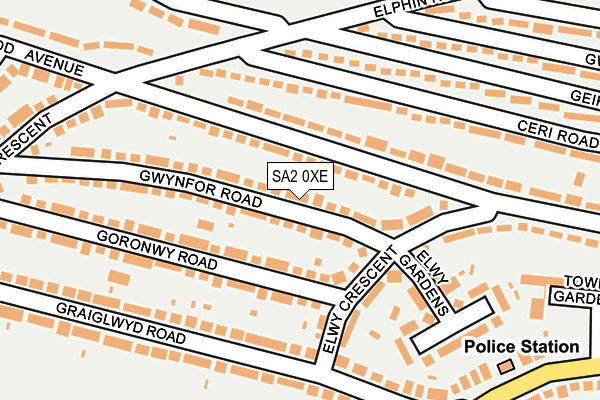 SA2 0XE map - OS OpenMap – Local (Ordnance Survey)