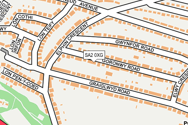 SA2 0XG map - OS OpenMap – Local (Ordnance Survey)