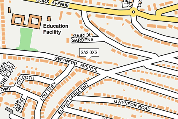 SA2 0XS map - OS OpenMap – Local (Ordnance Survey)