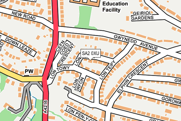 SA2 0XU map - OS OpenMap – Local (Ordnance Survey)