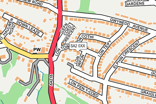 SA2 0XX map - OS OpenMap – Local (Ordnance Survey)
