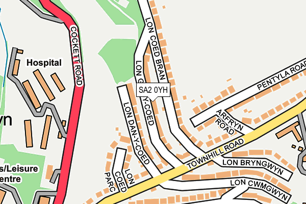 SA2 0YH map - OS OpenMap – Local (Ordnance Survey)