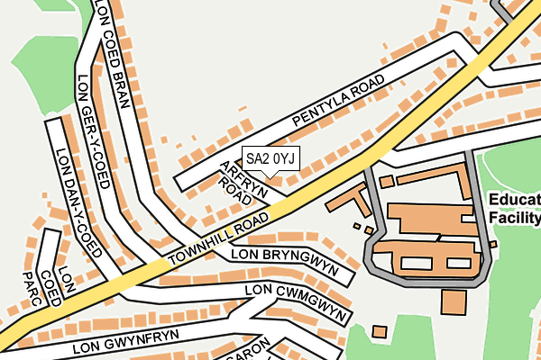 SA2 0YJ map - OS OpenMap – Local (Ordnance Survey)