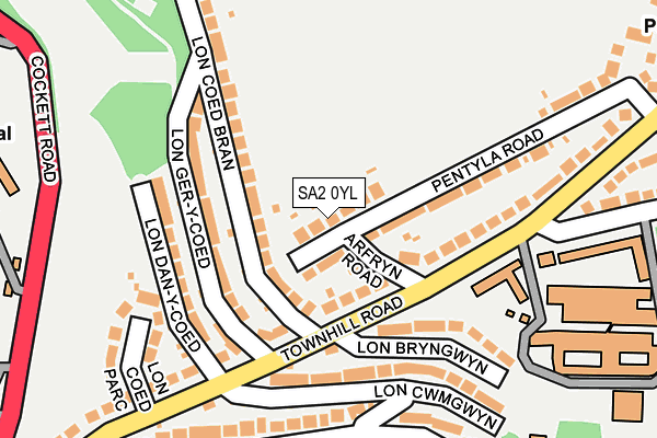 SA2 0YL map - OS OpenMap – Local (Ordnance Survey)