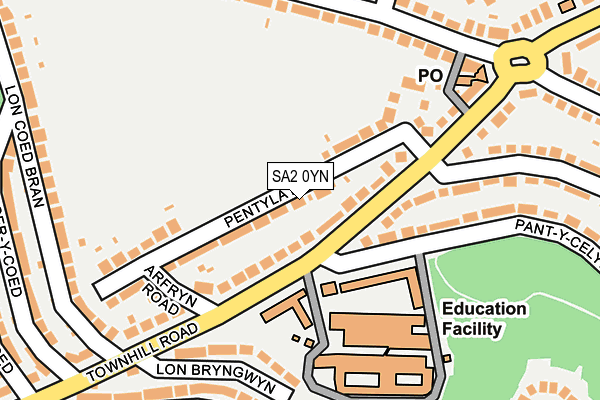 SA2 0YN map - OS OpenMap – Local (Ordnance Survey)