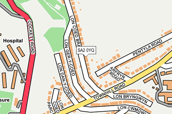 SA2 0YQ map - OS OpenMap – Local (Ordnance Survey)