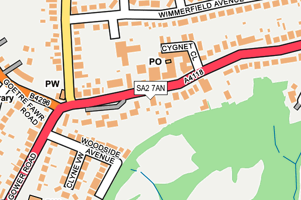 SA2 7AN map - OS OpenMap – Local (Ordnance Survey)