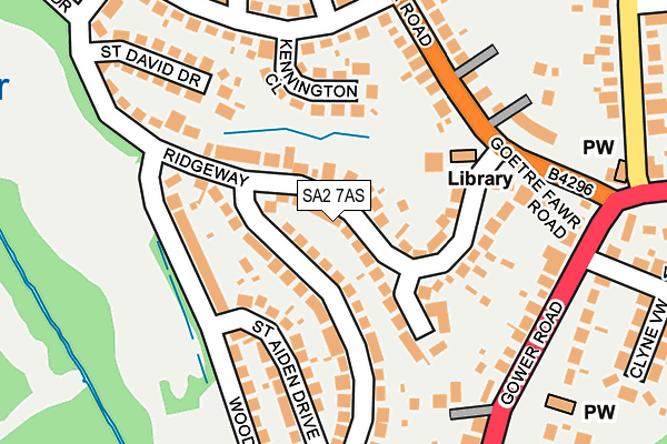 SA2 7AS map - OS OpenMap – Local (Ordnance Survey)