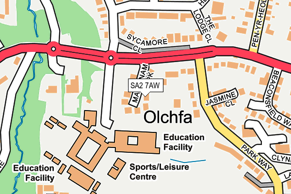 SA2 7AW map - OS OpenMap – Local (Ordnance Survey)