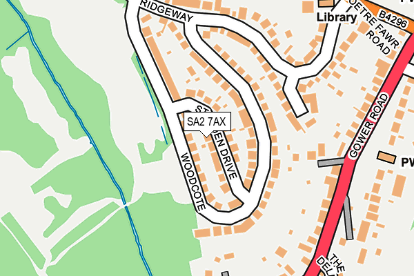 SA2 7AX map - OS OpenMap – Local (Ordnance Survey)