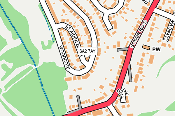 SA2 7AY map - OS OpenMap – Local (Ordnance Survey)