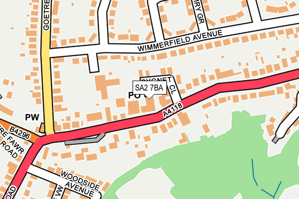 SA2 7BA map - OS OpenMap – Local (Ordnance Survey)