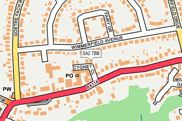 SA2 7BB map - OS OpenMap – Local (Ordnance Survey)