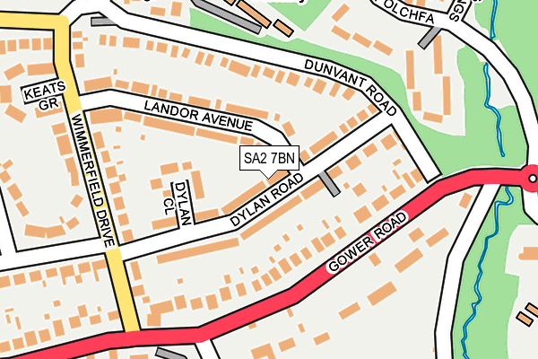 SA2 7BN map - OS OpenMap – Local (Ordnance Survey)